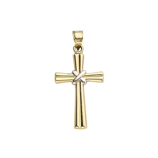 14K 2-T Ribbed X Cross Kiefer Jewelers Lutz, FL