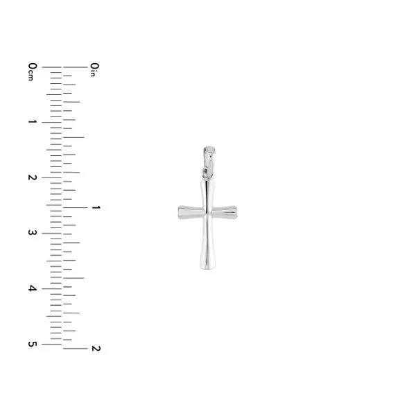 14K White Gold Polished Beveled Cross Image 3 Kiefer Jewelers Lutz, FL