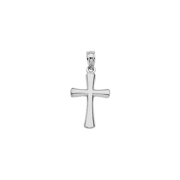 14K White Gold Polished Beveled Cross Kiefer Jewelers Lutz, FL