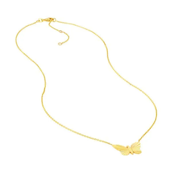 14K Flut Butterfly Adjustable Necklace Kiefer Jewelers Lutz, FL