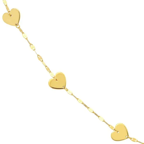 14K 5 Heart Station Adjustable Necklace Image 2 Kiefer Jewelers Lutz, FL
