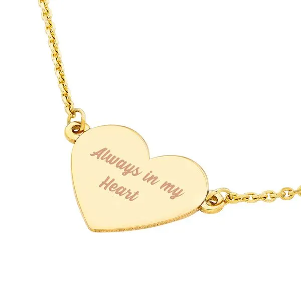 14K Simple Flat Heart Adjustable Necklace Image 2 Kiefer Jewelers Lutz, FL