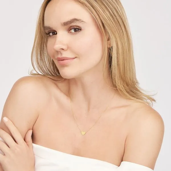 14K Simple Flat Heart Adjustable Necklace Image 3 Kiefer Jewelers Lutz, FL