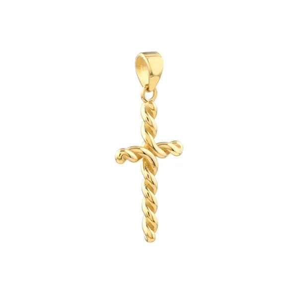 14KY Small Twist Cross Pendant Image 3 Kiefer Jewelers Lutz, FL