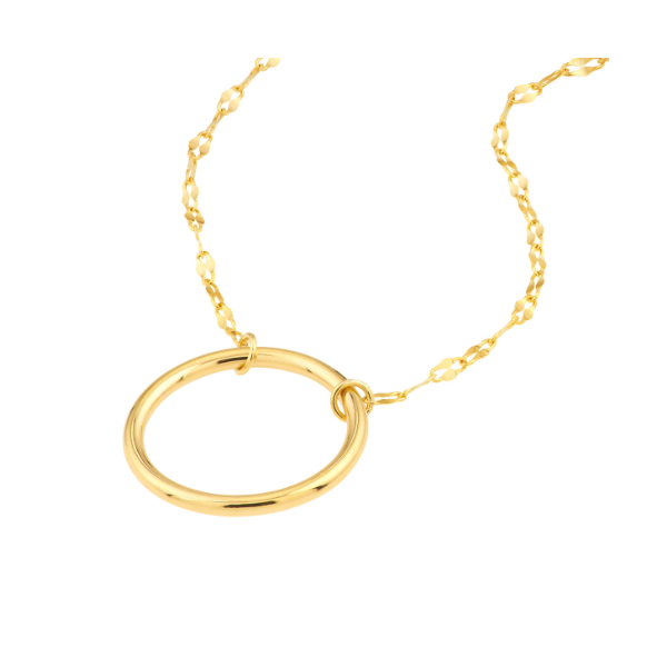 14KY Open Circle on Sparkle Chain Image 2 Kiefer Jewelers Lutz, FL