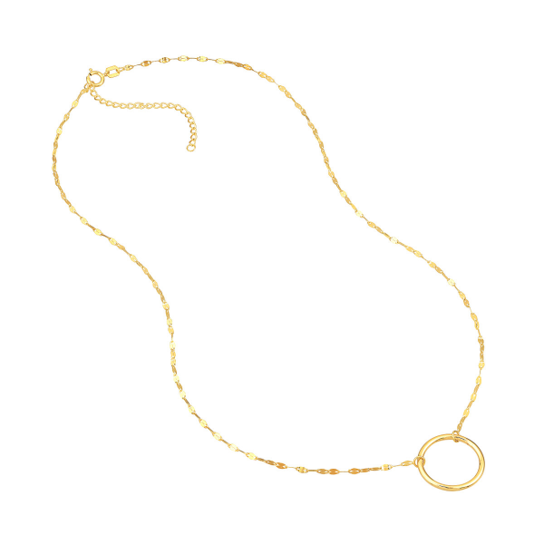 14KY Open Circle on Sparkle Chain Image 3 Kiefer Jewelers Lutz, FL