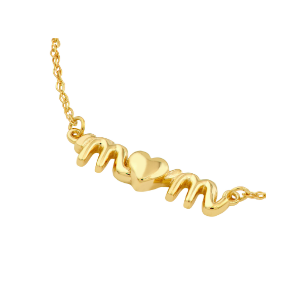 14KY Mom with Heart Nameplate with Chain Image 2 Kiefer Jewelers Lutz, FL