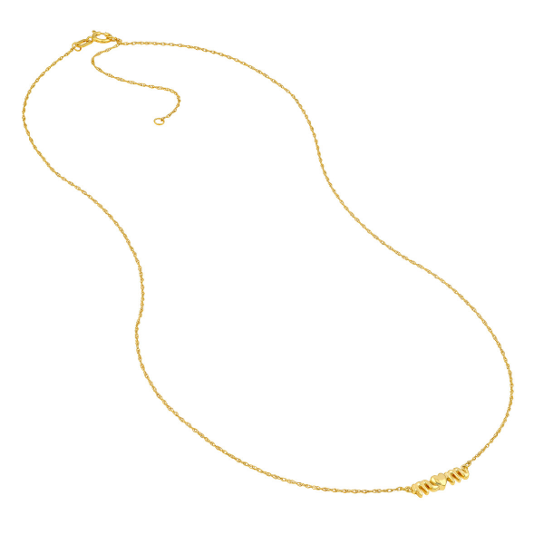 14KY Mom with Heart Nameplate with Chain Image 3 Kiefer Jewelers Lutz, FL
