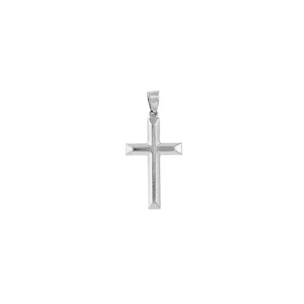 14KW Beveled Edge Cross Pendant Kiefer Jewelers Lutz, FL