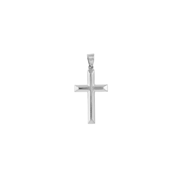 14KW Beveled Edge Cross Pendant Kiefer Jewelers Lutz, FL