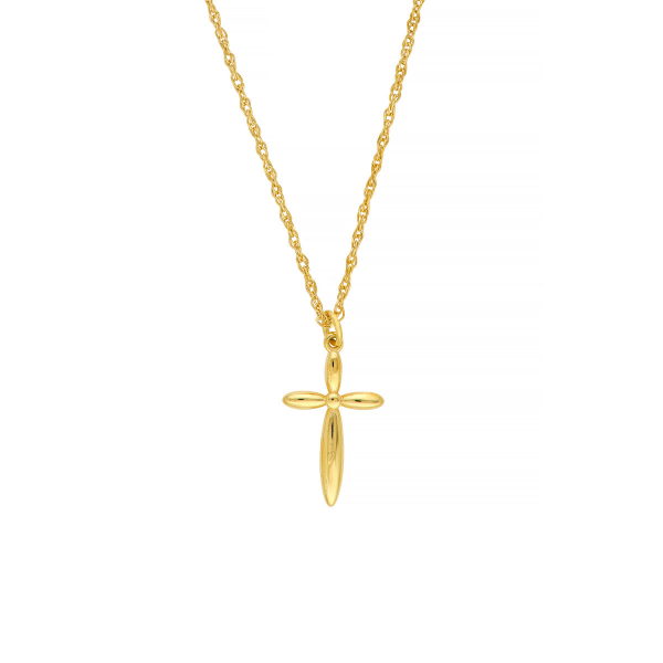 14KY Puffy Cross Pendant on Adjustable Chain Kiefer Jewelers Lutz, FL