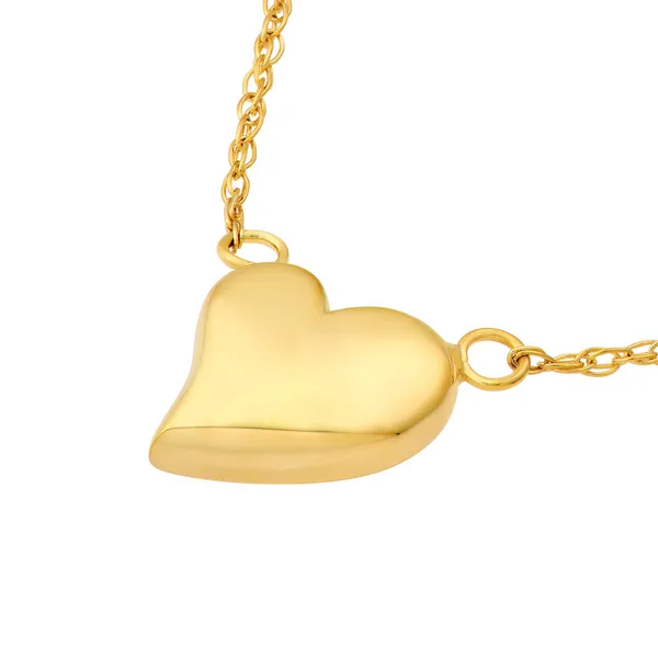 14KY Wavy Puffy Heart Necklace Image 2 Kiefer Jewelers Lutz, FL