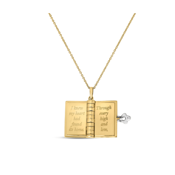 18KY Tiny Treasures Love Story Book Necklace by Roberto Coin Image 4 Kiefer Jewelers Lutz, FL