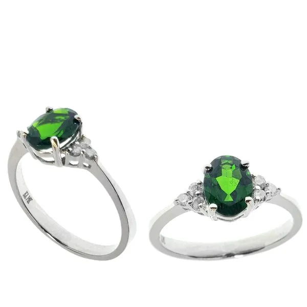 14K Diamond and Chrome Diopside Ring Image 2 Kiefer Jewelers Lutz, FL