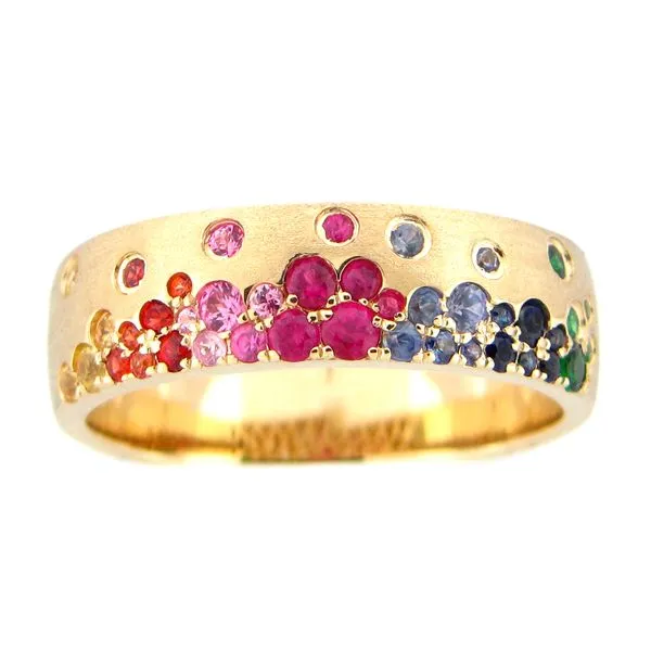 14K Rainbow Sapphire Flush Set Ring Kiefer Jewelers Lutz, FL