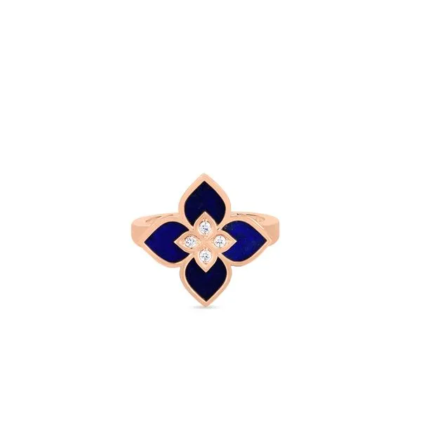 Roberto Coin 18K Venetian Princess Small Lapis and Diamond Ring Kiefer Jewelers Lutz, FL