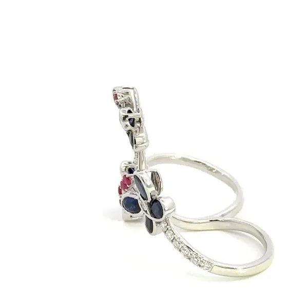 14K Diamond, Blue Sapphire & Ruby Ring Image 2 Kiefer Jewelers Lutz, FL