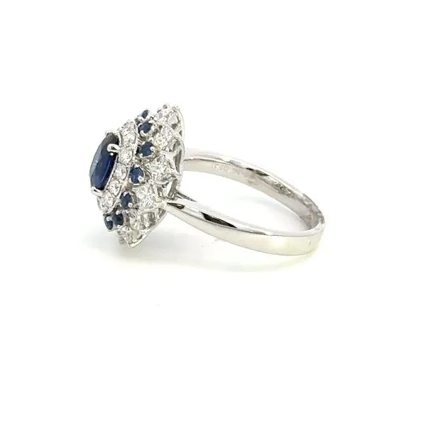 14K Diamond & Blue Sapphire Ring Image 3 Kiefer Jewelers Lutz, FL