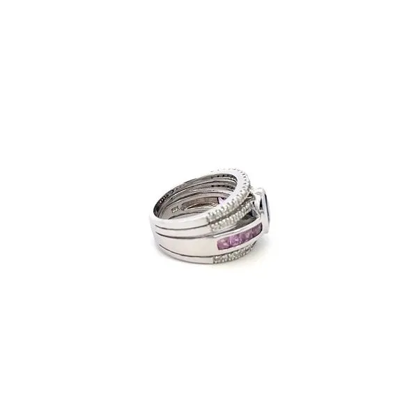 14KW Pink & Blue Sapphire Ring Image 2 Kiefer Jewelers Lutz, FL