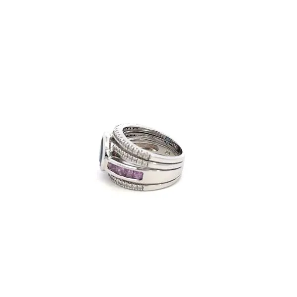 14KW Pink & Blue Sapphire Ring Image 3 Kiefer Jewelers Lutz, FL