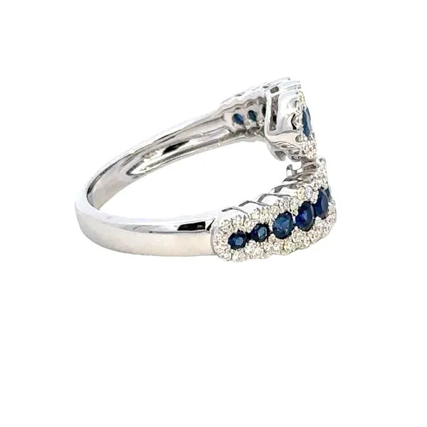 14KW Blue Sapphire and Diamond Bypass Fashion Ring Image 3 Kiefer Jewelers Lutz, FL