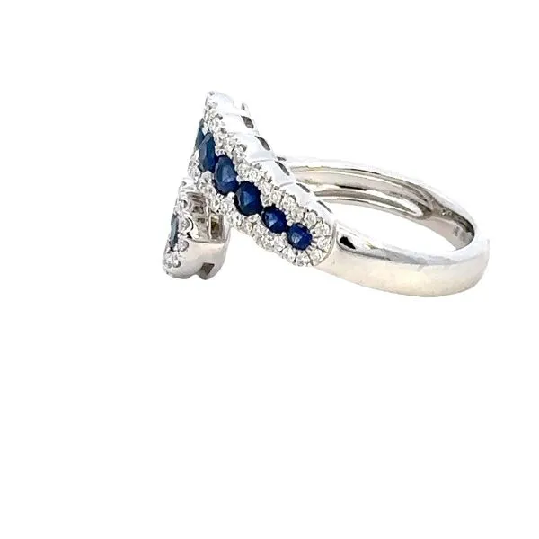 14KW Blue Sapphire and Diamond Bypass Fashion Ring Image 4 Kiefer Jewelers Lutz, FL