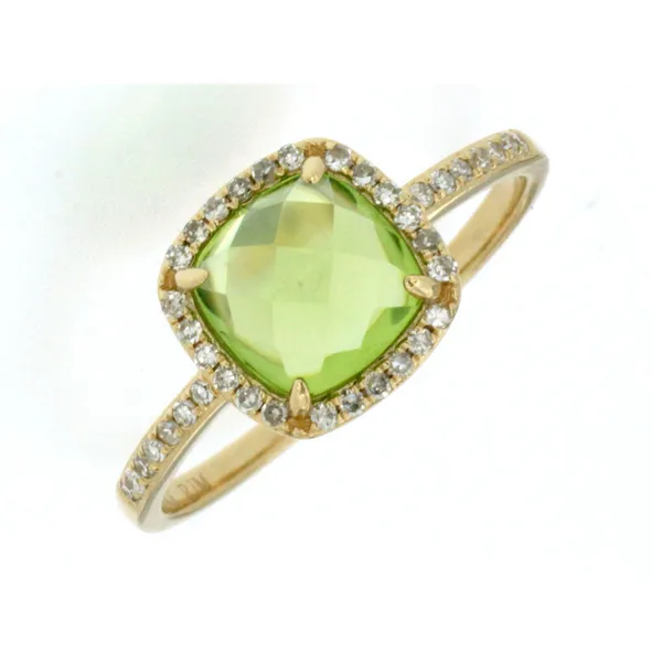 14KY Peridot and Diamond Halo Ring Kiefer Jewelers Lutz, FL