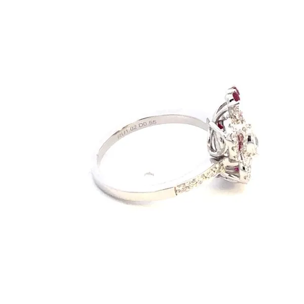 14KW Ruby and Diamond Butterfly Ring Image 3 Kiefer Jewelers Lutz, FL