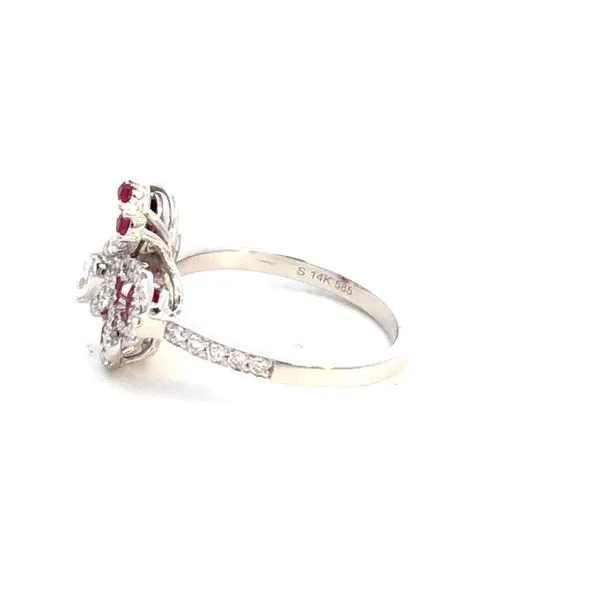 14KW Ruby and Diamond Butterfly Ring Image 4 Kiefer Jewelers Lutz, FL