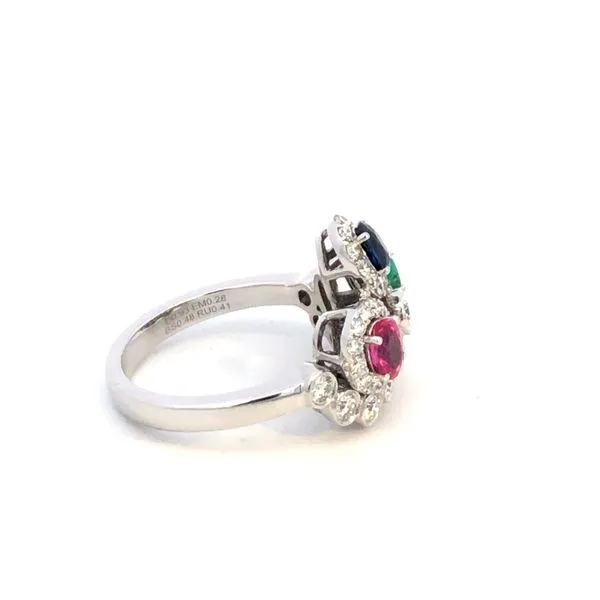 14KW Ruby, Emerald, Blue Sapphire, and Diamond Ring Image 3 Kiefer Jewelers Lutz, FL