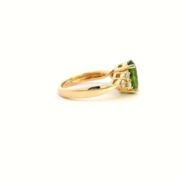 14KY Peridot and Diamond Fashion Ring Image 3 Kiefer Jewelers Lutz, FL