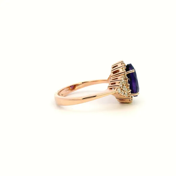 14KR Amethyst and Diamond Halo Ring Image 3 Kiefer Jewelers Lutz, FL