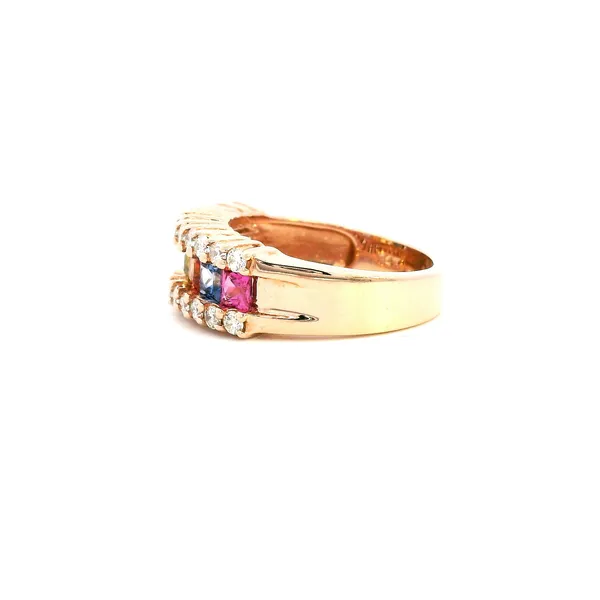 14KR Multi-Colored Sapphire and Diamond Fashion Ring Image 4 Kiefer Jewelers Lutz, FL