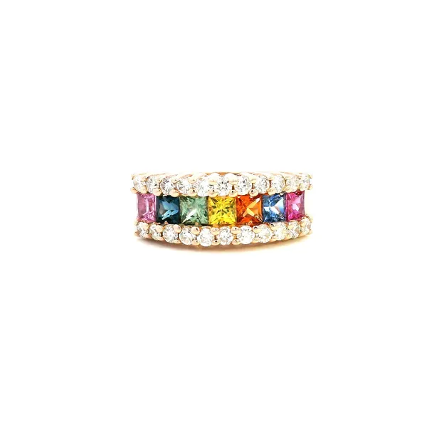 14KR Multi-Colored Sapphire and Diamond Fashion Ring Kiefer Jewelers Lutz, FL