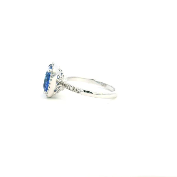 14KW Tanzanite and Diamond Halo Ring Image 4 Kiefer Jewelers Lutz, FL