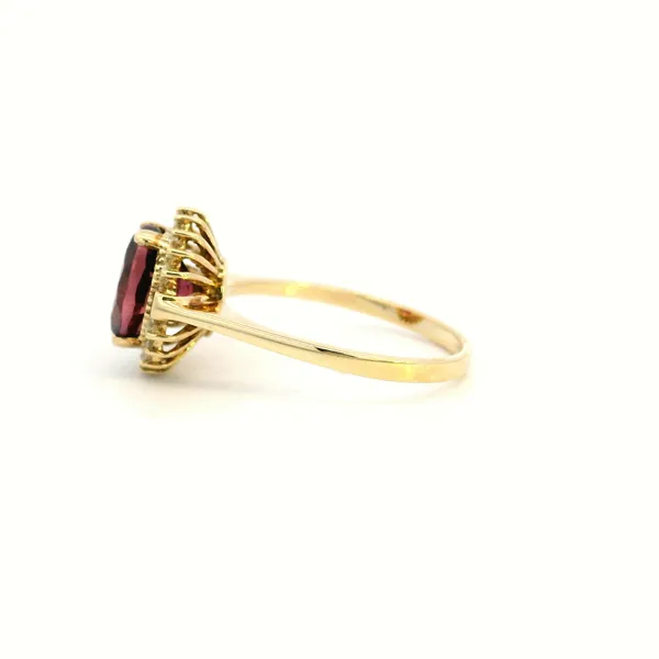14KY Pink Tourmaline and Diamond Halo Ring Image 4 Kiefer Jewelers Lutz, FL