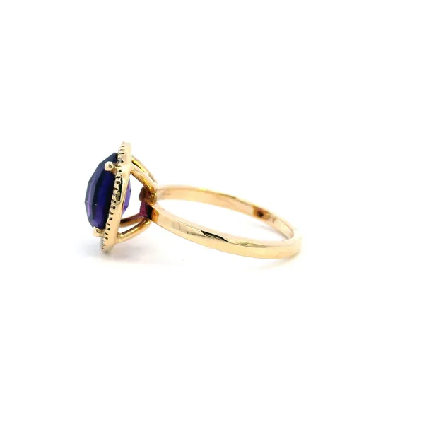 14KY Amethyst and Diamond Halo Ring Image 4 Kiefer Jewelers Lutz, FL