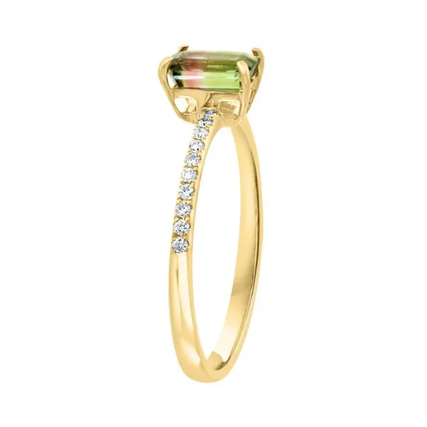 14K Diamond and Watermelon Tourmaline Ring Image 3 Kiefer Jewelers Lutz, FL
