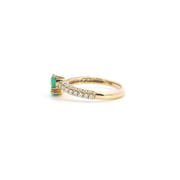 14KY Columbian Emerald and Diamond Bypass Ring Image 4 Kiefer Jewelers Lutz, FL