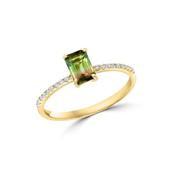 14K Diamond and Watermelon Tourmaline Ring Image 2 Kiefer Jewelers Lutz, FL