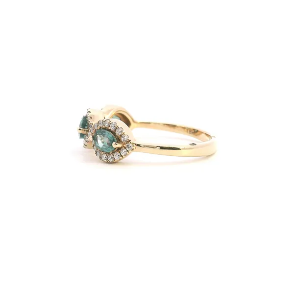 18KY Alexandrite and Diamond Three Stone Ring Image 4 Kiefer Jewelers Lutz, FL