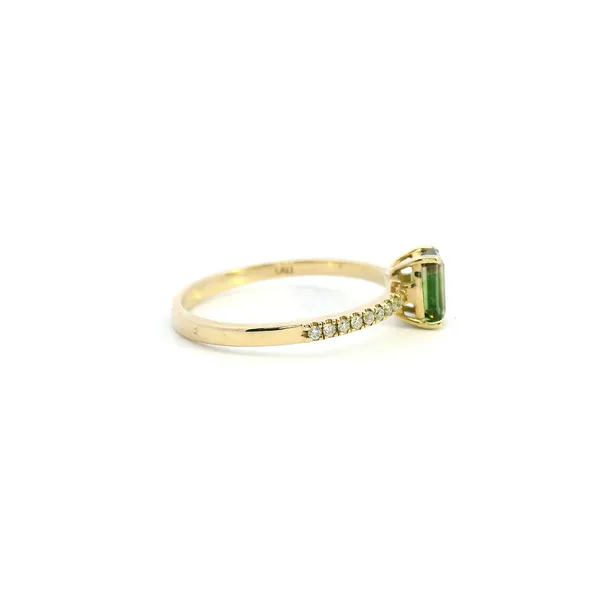 14KY Diamond and Watermelon Tourmaline Ring Image 3 Kiefer Jewelers Lutz, FL