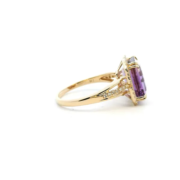 14KY Emerald Cut Ametrine and Diamond Halo Ring Image 3 Kiefer Jewelers Lutz, FL