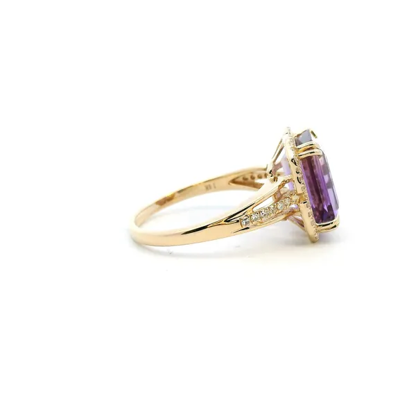14KY Emerald Cut Ametrine and Diamond Halo Ring Image 3 Kiefer Jewelers Lutz, FL