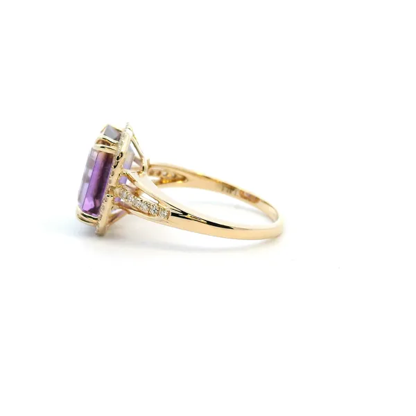 14KY Emerald Cut Ametrine and Diamond Halo Ring Image 4 Kiefer Jewelers Lutz, FL
