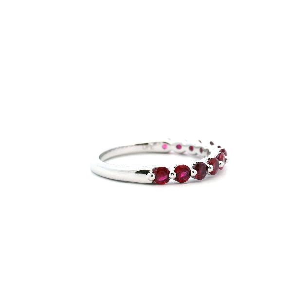 14KW Ruby Shared Prong Wedding Band Image 3 Kiefer Jewelers Lutz, FL