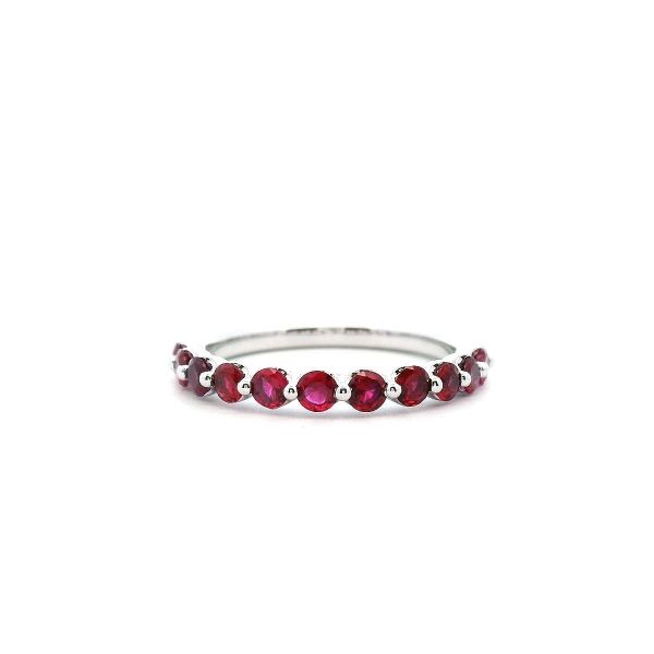 14KW Ruby Shared Prong Wedding Band Kiefer Jewelers Lutz, FL