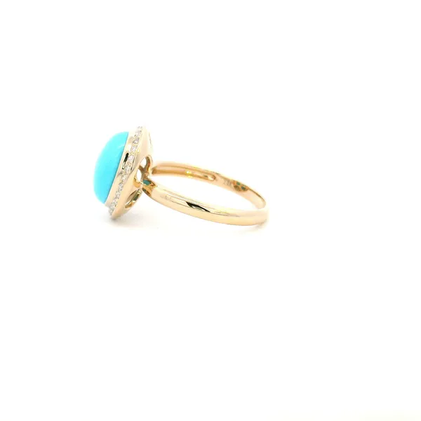 14KY Turquoise and Diamond Halo Ring Image 4 Kiefer Jewelers Lutz, FL