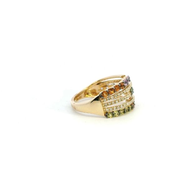 14KY Multi Colored Sapphire and Diamond Ring Image 3 Kiefer Jewelers Lutz, FL