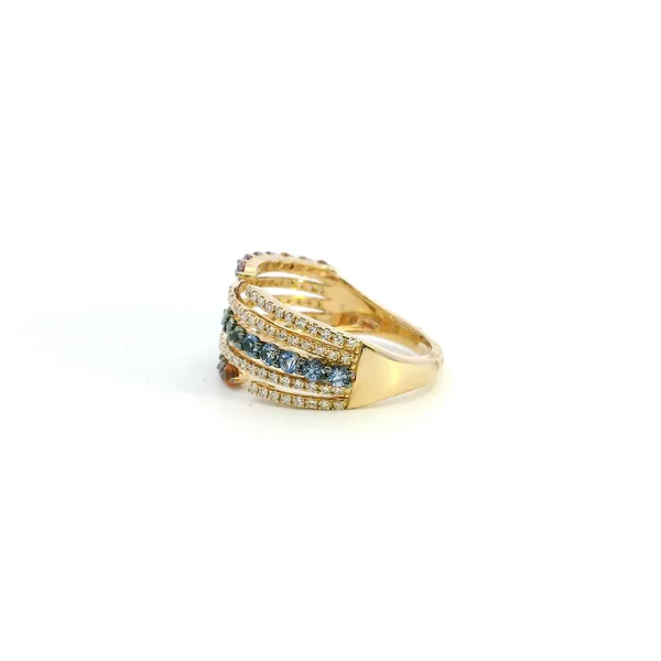 14KY Multi Colored Sapphire and Diamond Ring Image 4 Kiefer Jewelers Lutz, FL
